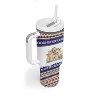 Polar Bears Christma Christmas Tumbler With Handle Xmas Holiday Patterns - Wonder Print Shop