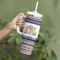 Polar Bears Christma Christmas Tumbler With Handle Xmas Holiday Patterns - Wonder Print Shop