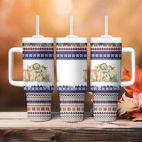 Polar Bears Christma Christmas Tumbler With Handle Xmas Holiday Patterns - Wonder Print Shop