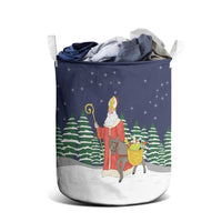 Saint Nicholas Christmas Laundry Basket Xmas Holiday Patterns - Wonder Print Shop