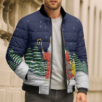 Saint Nicholas Christmas Bomber Puffer Jacket Xmas Holiday Patterns - Wonder Print Shop