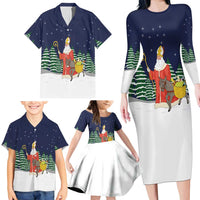 Saint Nicholas Christmas Family Matching Long Sleeve Bodycon Dress and Hawaiian Shirt Xmas Holiday Patterns - Wonder Print Shop