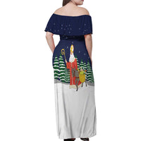 Saint Nicholas Christmas Family Matching Off Shoulder Maxi Dress and Hawaiian Shirt Xmas Holiday Patterns - Wonder Print Shop