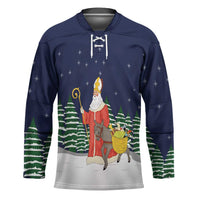 Saint Nicholas Christmas Hockey Jersey Xmas Holiday Patterns - Wonder Print Shop