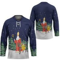 Saint Nicholas Christmas Hockey Jersey Xmas Holiday Patterns - Wonder Print Shop