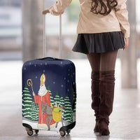 Saint Nicholas Christmas Luggage Cover Xmas Holiday Patterns - Wonder Print Shop