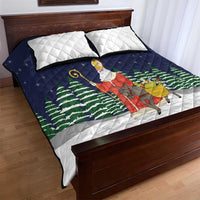 Saint Nicholas Christmas Quilt Bed Set Xmas Holiday Patterns - Wonder Print Shop