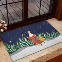 Saint Nicholas Christmas Rubber Doormat Xmas Holiday Patterns - Wonder Print Shop