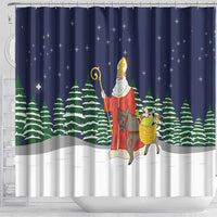 Saint Nicholas Christmas Shower Curtain Xmas Holiday Patterns - Wonder Print Shop