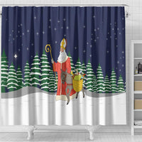 Saint Nicholas Christmas Shower Curtain Xmas Holiday Patterns - Wonder Print Shop