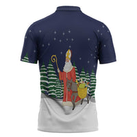 Saint Nicholas Christmas Zipper Polo Shirt Xmas Holiday Patterns - Wonder Print Shop
