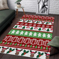 Snowman Tree Christmas Area Rug Xmas Holiday Patterns - Wonder Print Shop