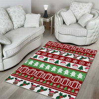 Snowman Tree Christmas Area Rug Xmas Holiday Patterns - Wonder Print Shop