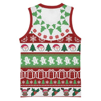 Snowman Tree Christmas Basketball Jersey Xmas Holiday Patterns - Wonder Print Shop