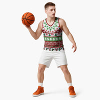 Snowman Tree Christmas Basketball Jersey Xmas Holiday Patterns - Wonder Print Shop