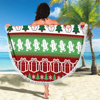 Snowman Tree Christmas Beach Blanket Xmas Holiday Patterns - Wonder Print Shop