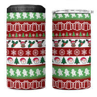 Snowman Tree Christmas 4 in 1 Can Cooler Tumbler Xmas Holiday Patterns - Wonder Print Shop