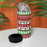 Snowman Tree Christmas 4 in 1 Can Cooler Tumbler Xmas Holiday Patterns - Wonder Print Shop