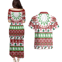 Snowman Tree Christmas Couples Matching Puletasi and Hawaiian Shirt Xmas Holiday Patterns - Wonder Print Shop