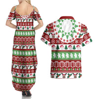 Snowman Tree Christmas Couples Matching Summer Maxi Dress and Hawaiian Shirt Xmas Holiday Patterns - Wonder Print Shop