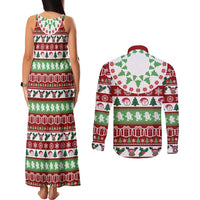 Snowman Tree Christmas Couples Matching Tank Maxi Dress and Long Sleeve Button Shirt Xmas Holiday Patterns - Wonder Print Shop