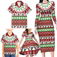 Snowman Tree Christmas Family Matching Long Sleeve Bodycon Dress and Hawaiian Shirt Xmas Holiday Patterns - Wonder Print Shop