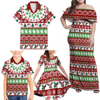 Snowman Tree Christmas Family Matching Off Shoulder Maxi Dress and Hawaiian Shirt Xmas Holiday Patterns - Wonder Print Shop