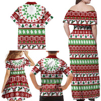 Snowman Tree Christmas Family Matching Off Shoulder Maxi Dress and Hawaiian Shirt Xmas Holiday Patterns - Wonder Print Shop