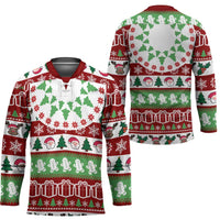 Snowman Tree Christmas Hockey Jersey Xmas Holiday Patterns - Wonder Print Shop