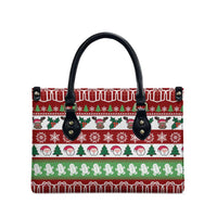Snowman Tree Christmas Leather Bag Xmas Holiday Patterns - Wonder Print Shop