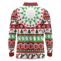 Snowman Tree Christmas Long Sleeve Polo Shirt Xmas Holiday Patterns - Wonder Print Shop