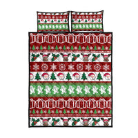 Snowman Tree Christmas Quilt Bed Set Xmas Holiday Patterns - Wonder Print Shop