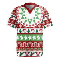 Snowman Tree Christmas Rugby Jersey Xmas Holiday Patterns - Wonder Print Shop