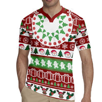 Snowman Tree Christmas Rugby Jersey Xmas Holiday Patterns - Wonder Print Shop