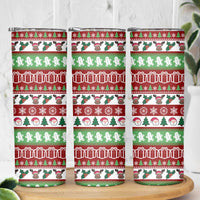 Snowman Tree Christmas Skinny Tumbler Xmas Holiday Patterns - Wonder Print Shop