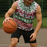Snowman Tree Christmas Sleeveless Hoodie Xmas Holiday Patterns - Wonder Print Shop