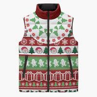 Snowman Tree Christmas Sleeveless Puffer Jacket Xmas Holiday Patterns - Wonder Print Shop