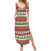 Snowman Tree Christmas Summer Maxi Dress Xmas Holiday Patterns - Wonder Print Shop