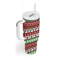 Snowman Tree Christmas Tumbler With Handle Xmas Holiday Patterns - Wonder Print Shop