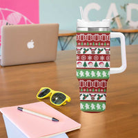 Snowman Tree Christmas Tumbler With Handle Xmas Holiday Patterns - Wonder Print Shop