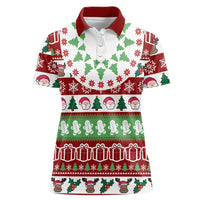 Snowman Tree Christmas Women Polo Shirt Xmas Holiday Patterns - Wonder Print Shop