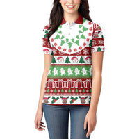Snowman Tree Christmas Women Polo Shirt Xmas Holiday Patterns - Wonder Print Shop