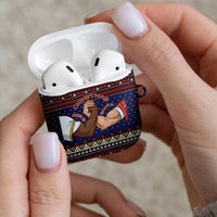 Santa And Jesus Christmas Christmas AirPods Case Xmas Holiday Patterns - Wonder Print Shop