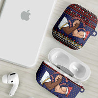 Santa And Jesus Christmas Christmas AirPods Case Xmas Holiday Patterns - Wonder Print Shop