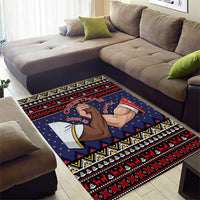 Santa And Jesus Christmas Christmas Area Rug Xmas Holiday Patterns - Wonder Print Shop