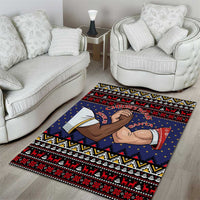 Santa And Jesus Christmas Christmas Area Rug Xmas Holiday Patterns - Wonder Print Shop