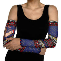 Santa And Jesus Christmas Christmas Arm Sleeves Xmas Holiday Patterns - Wonder Print Shop