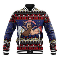 Santa And Jesus Christmas Christmas Baseball Jacket Xmas Holiday Patterns - Wonder Print Shop
