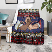 Santa And Jesus Christmas Christmas Blanket Xmas Holiday Patterns - Wonder Print Shop