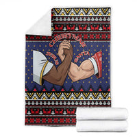Santa And Jesus Christmas Christmas Blanket Xmas Holiday Patterns - Wonder Print Shop